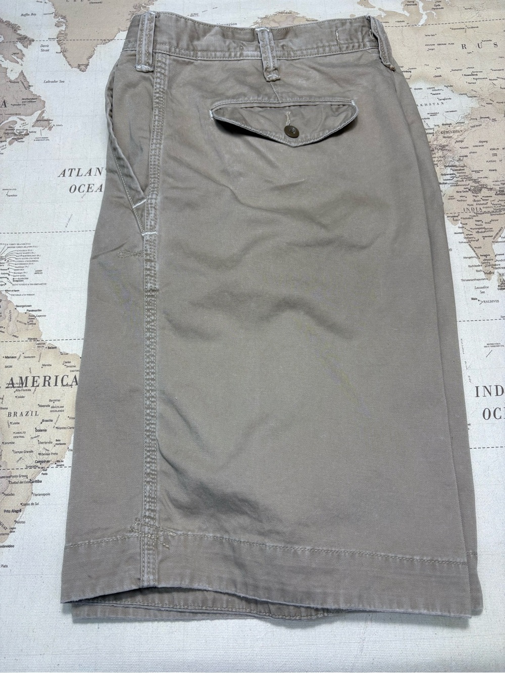Polo Ralph Lauren•Chino Style•Shorts•Khaki•Flat Front•5 Pocket•Sz 34•Drawstring - Picture 14 of 16
